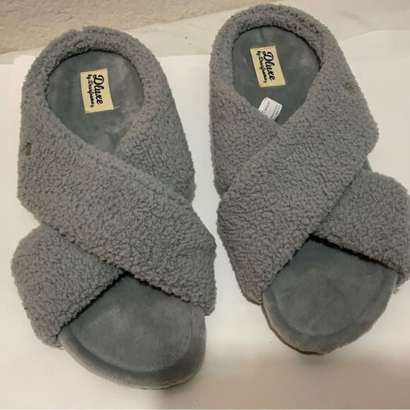Dearfoams fur  memory foam womens L size 9-10 - Picture 1 of 10